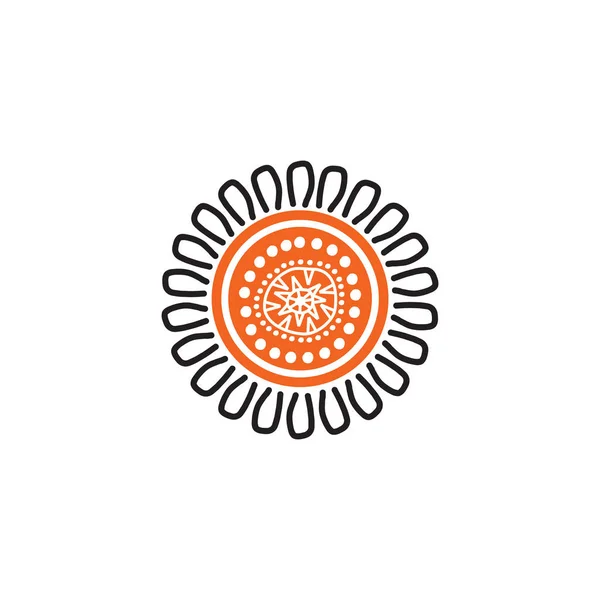 Diseño del logotipo del arte aborigen — Vector de stock