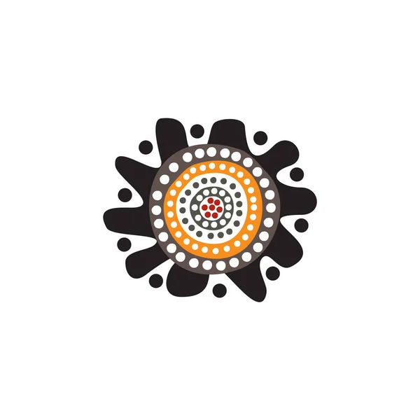 Aboriginal kunst stippen schilderen pictogram logo ontwerp — Stockvector