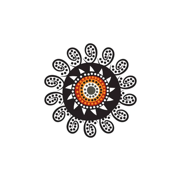 Aboriginal art dots painting icon logo design — Stockový vektor