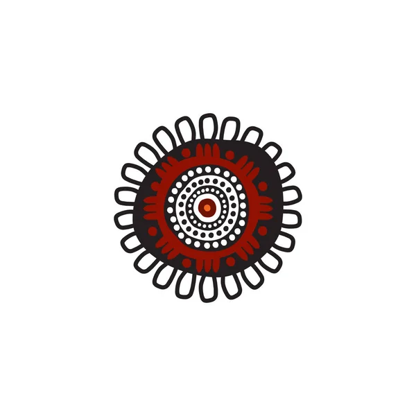 Diseño del logotipo del icono de la pintura de puntos de arte aborigen — Vector de stock