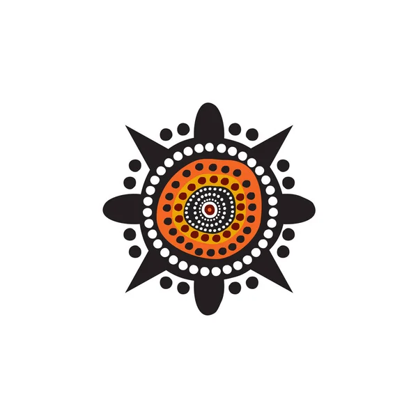 Aboriginal art dots painting icon logo design — Stockový vektor