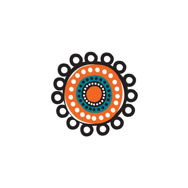 Аборигени мистецтво крапки живопис значок логотип дизайн — стоковий вектор