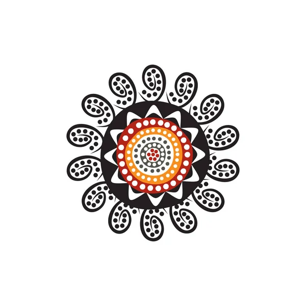 Aboriginal kunst stippen schilderen pictogram logo ontwerp — Stockvector