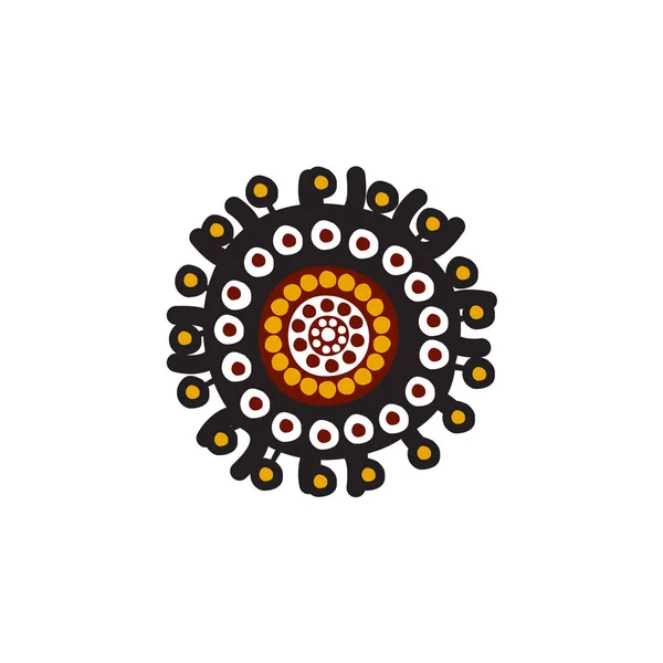 Aboriginal art dots painting icon logo design — Stock Vector