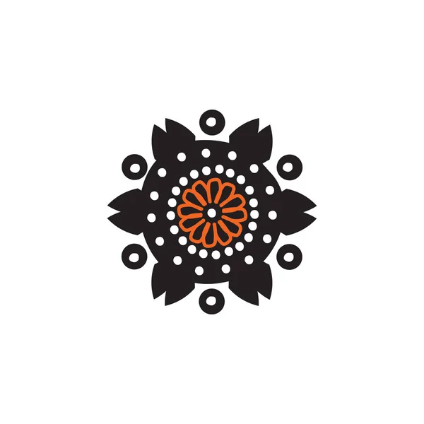 Diseño del logotipo del icono de la pintura de puntos de arte aborigen — Vector de stock