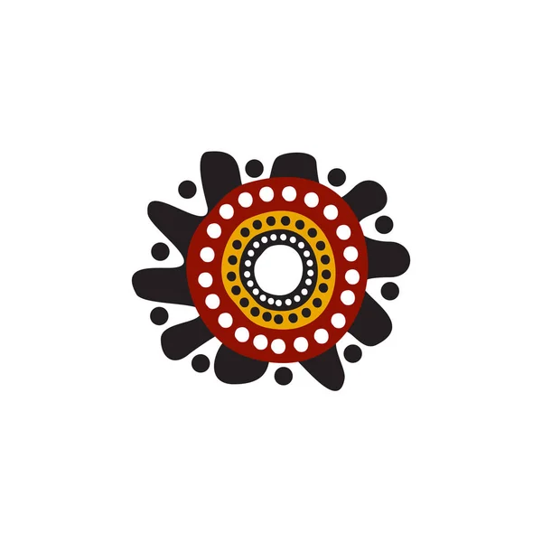 Aboriginal konst prickar målning ikon logotyp design — Stock vektor