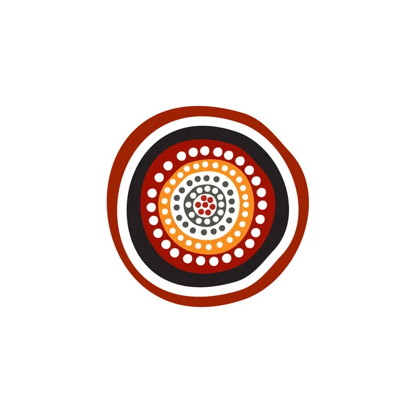 Diseño del logotipo del icono de la pintura de puntos de arte aborigen — Vector de stock