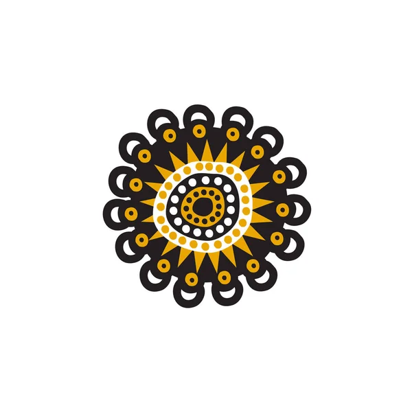 Aboriginal art dots painting icon logo design — Stockový vektor