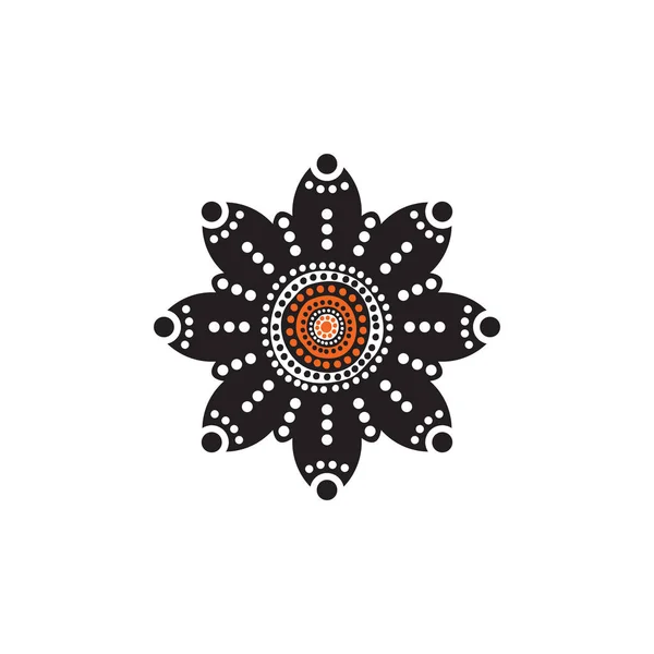 Aboriginal art dots painting icon logo design — Stockový vektor