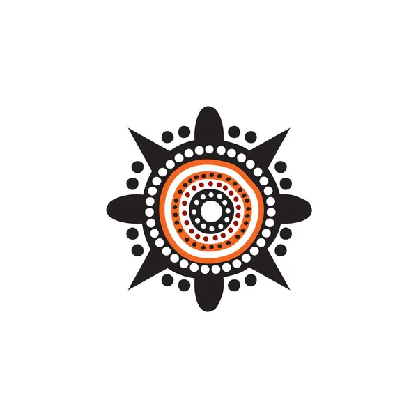 Titik-titik seni Aborigin menggambar desain logo ikon - Stok Vektor