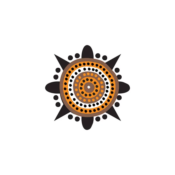 Aboriginal art dots painting icon logo design — Stockový vektor