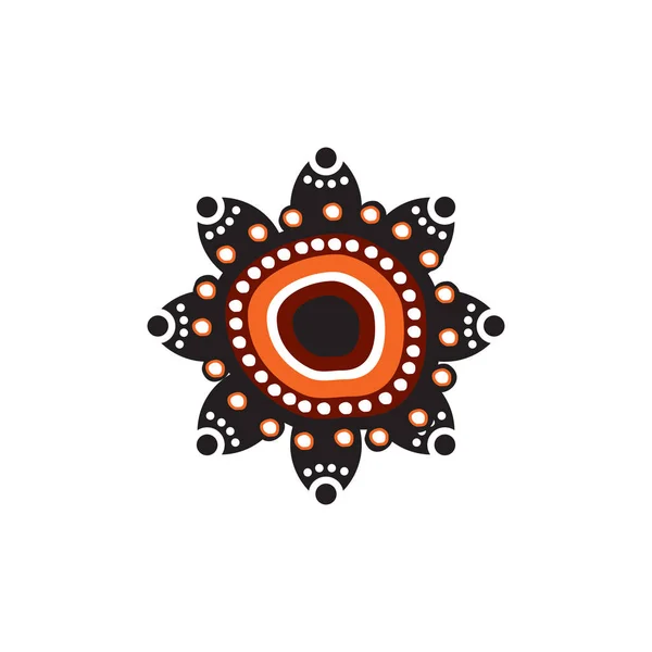 Aborigine Kunst Punkte Malerei Ikone Logo Design — Stockvektor