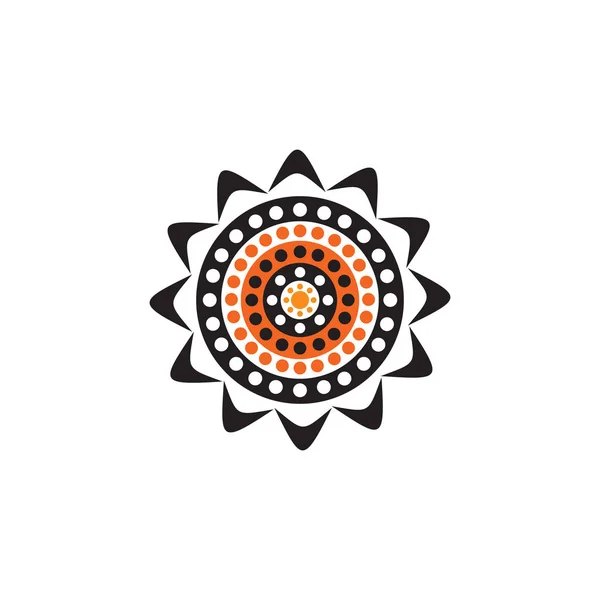 Pontos de arte aborígines pintura ícone logotipo design — Vetor de Stock