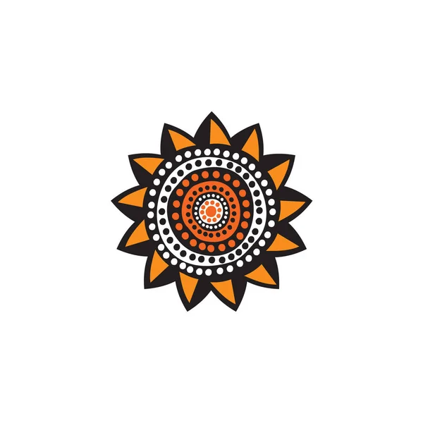 Pontos de arte aborígines pintura ícone logotipo design —  Vetores de Stock