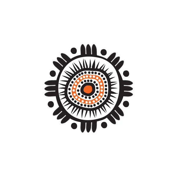 Titik-titik seni Aborigin menggambar desain logo ikon - Stok Vektor