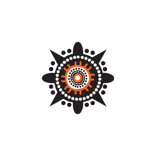Aboriginal art dots painting icon logo design — Stockový vektor