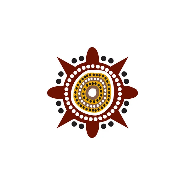 Pontos de arte aborígines pintura ícone logotipo design — Vetor de Stock