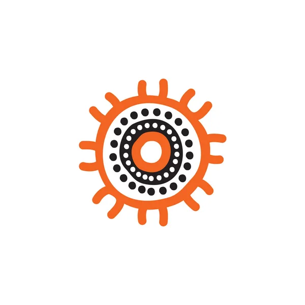 Pontos de arte aborígines pintura ícone logotipo design —  Vetores de Stock