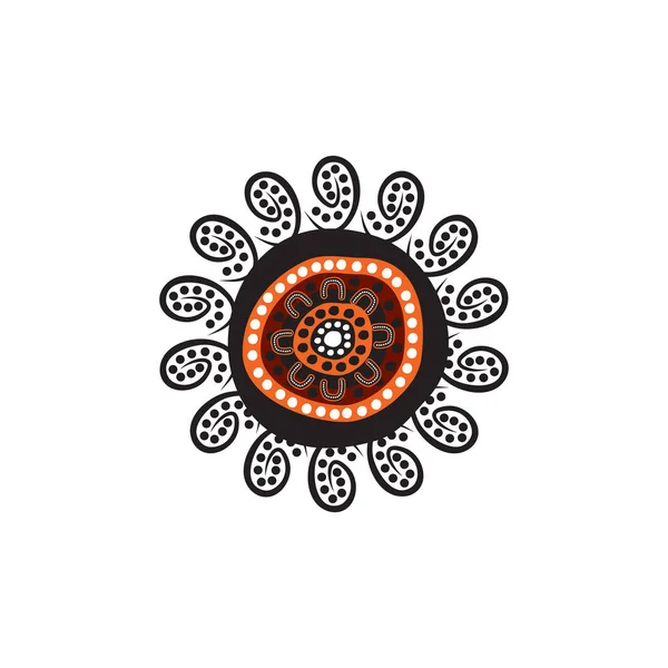 Aboriginal kunst stippen schilderen pictogram logo ontwerp — Stockvector