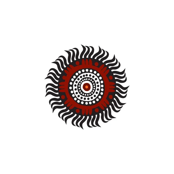 Aborigine Kunst Punkte Malerei Ikone Logo Design — Stockvektor