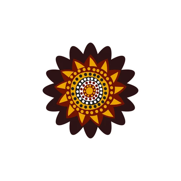 Aboriginal art dots painting icon logo design — Stockový vektor