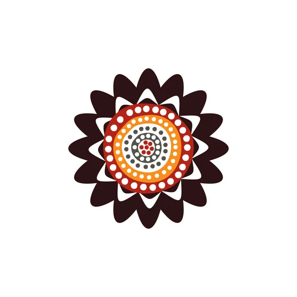 Art autochtone points peinture icône logo design — Image vectorielle