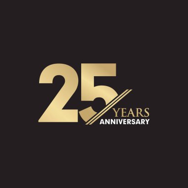 25. yıl dönümü amblem logo tasarım şablonu