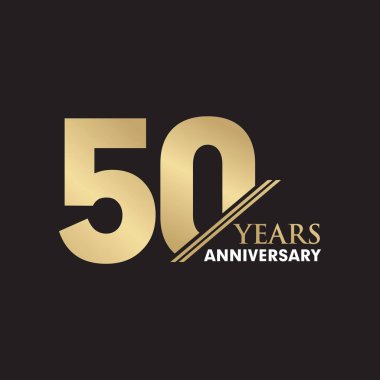 50. yıl dönümü amblem logo tasarım şablonu