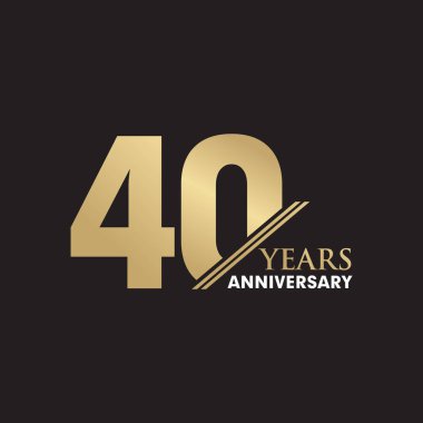 40. yıl dönümü amblem logo tasarım şablonu