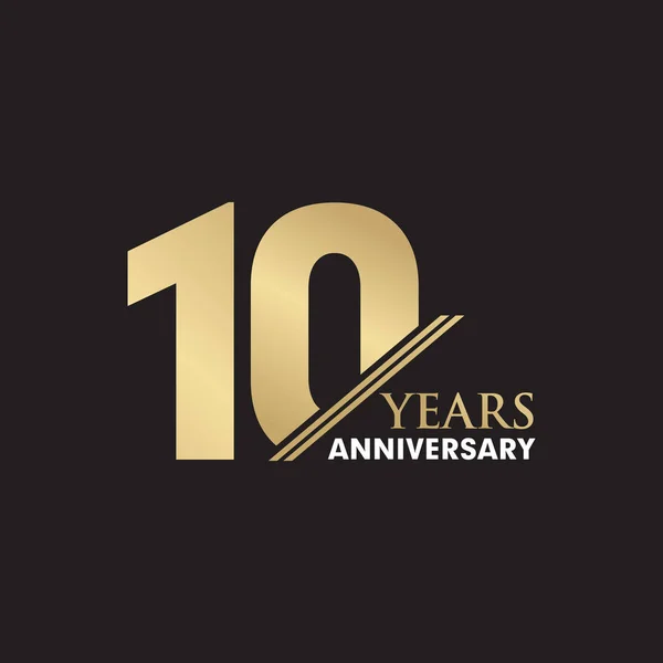 10th Year anniversary emblem logo design vector template — Stock Vector