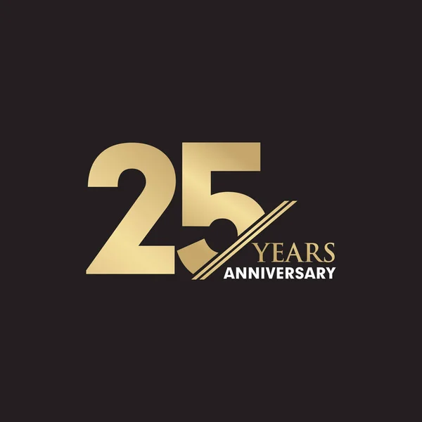 25th Year anniversary emblem logo design vector template — Stock Vector