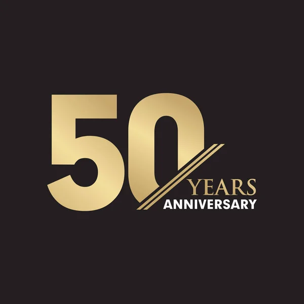 Modelo de vetor de design de logotipo de emblema de aniversário de 50 anos — Vetor de Stock