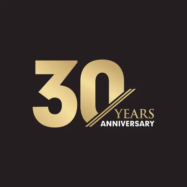 30周年記念エンブレムロゴデザインベクターテンプレート — ストックベクタ