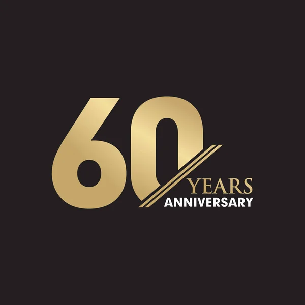 60th ano aniversário emblema logotipo design vetor modelo — Vetor de Stock