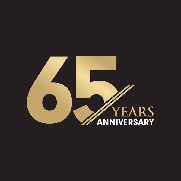 65-årsjubileum emblem logotyp design vektor mall — Stock vektor