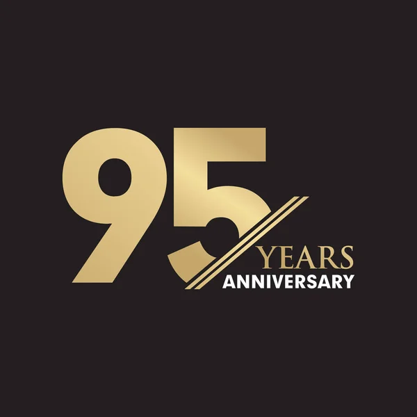 95-årsjubileum emblem logotyp design vektor mall — Stock vektor