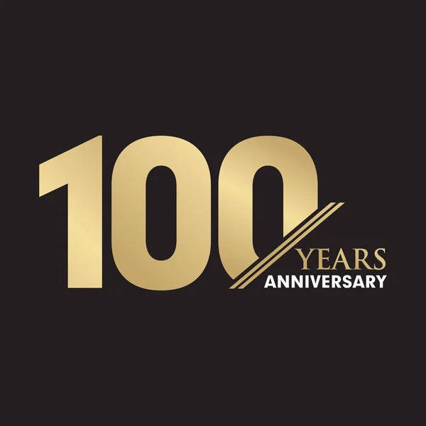 Modelo de vetor de design de logotipo de emblema de aniversário de 100 anos — Vetor de Stock