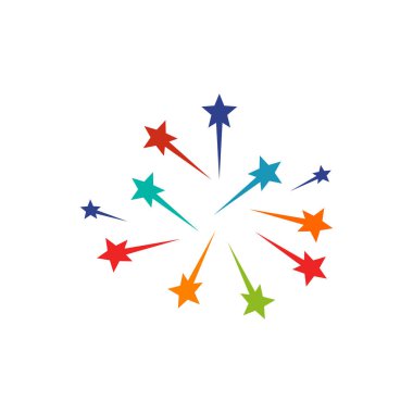 Havai fişek hafif vektör resimleme şablonu