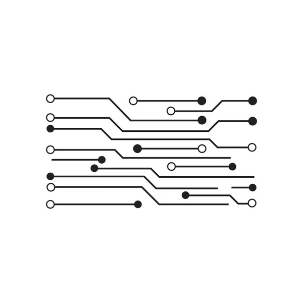 Circuit elektronisch patroon logo ontwerp illustratie sjabloon — Stockvector