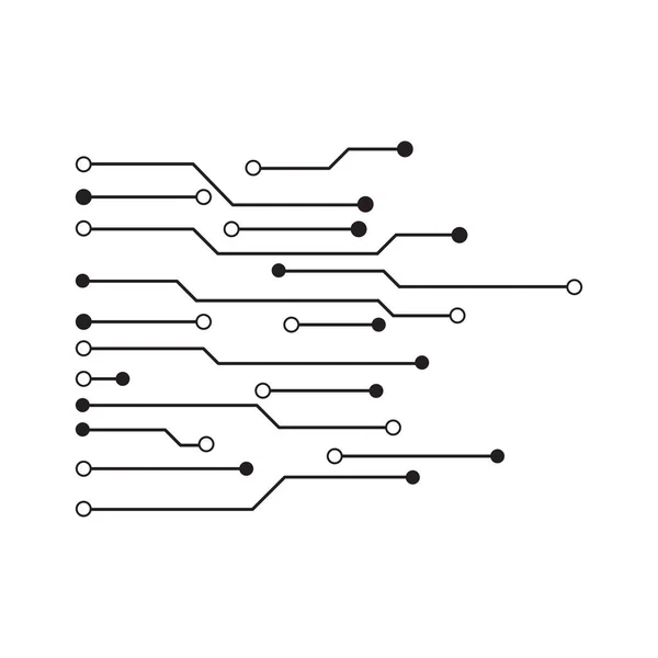 回路電子パターンロゴデザインイラストテンプレート — ストックベクタ
