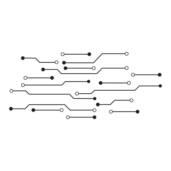 回路電子パターンロゴデザインイラストテンプレート — ストックベクタ