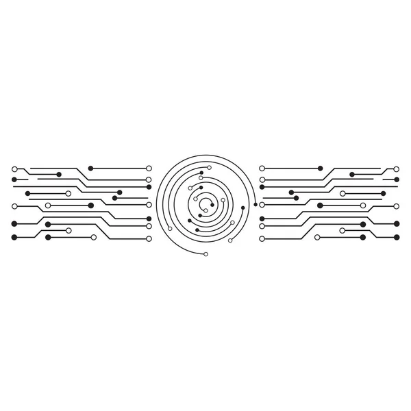 Áramkör elektronikus minta logó tervezés illusztráció sablon — Stock Vector