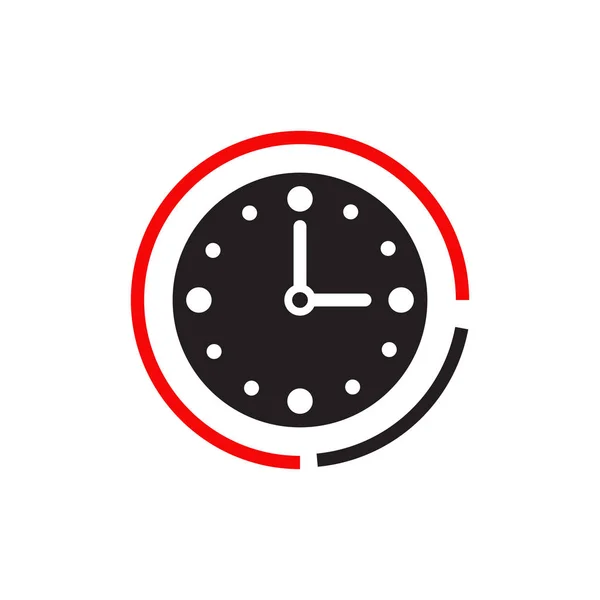 Reloj icono logotipo diseño vector plantilla — Vector de stock