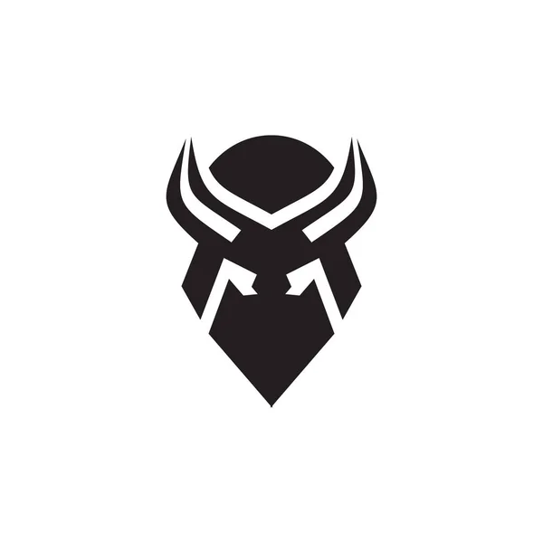 Viking hjälm logo design vektor mall — Stock vektor