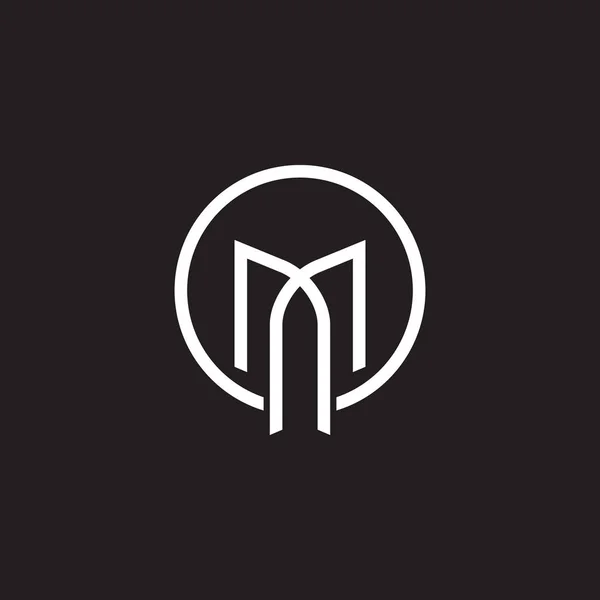 M harfi logosu ilk fikir vektör çizim şablonu — Stok Vektör