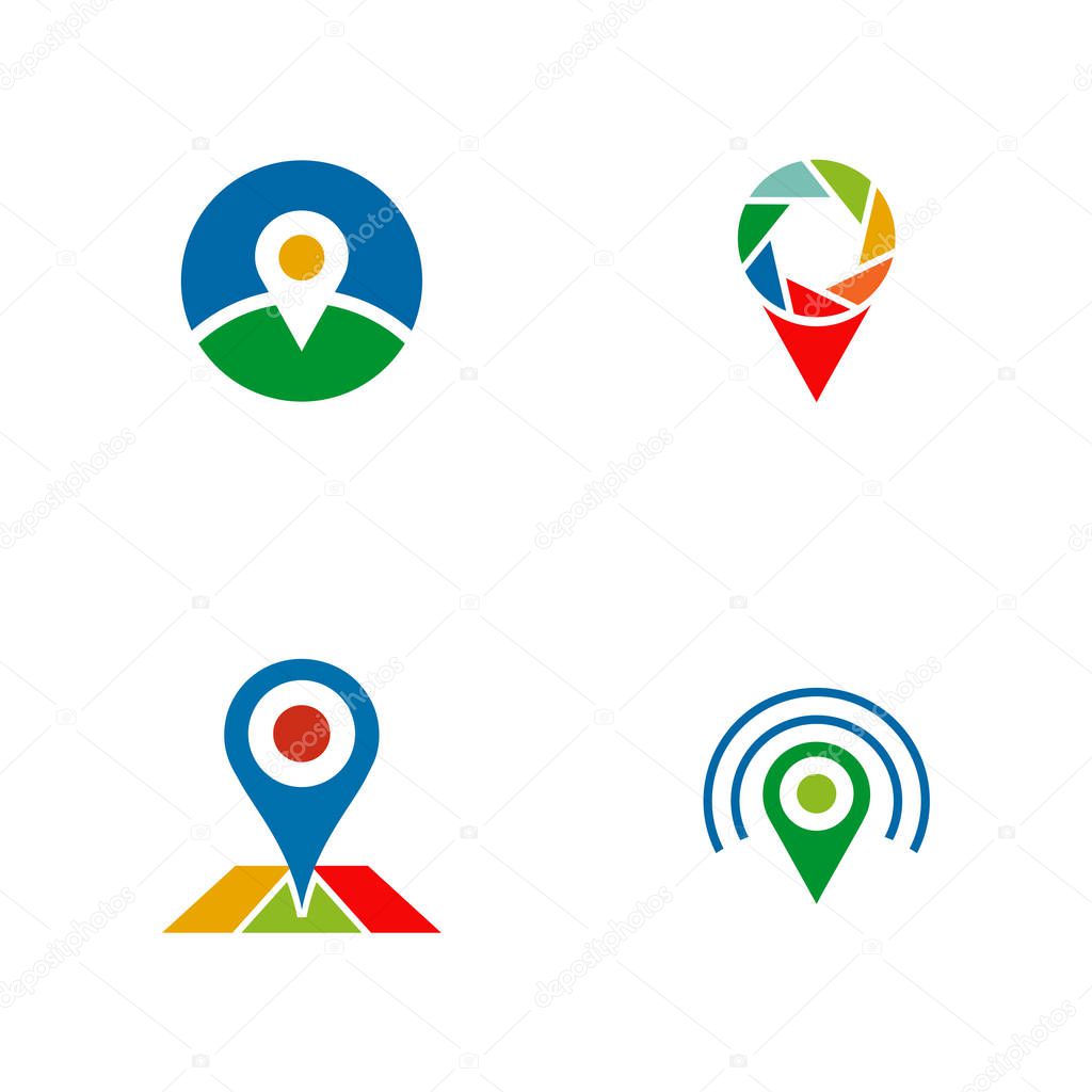 Location pin icon logo design inspiration vector template