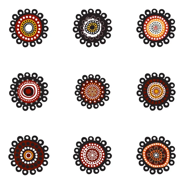 Pontos de arte aborígines pintura ícone logotipo design ilustração templ —  Vetores de Stock