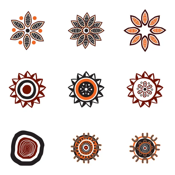 Aboriginal art dots painting icon logo design illustration templ — Stock Vector