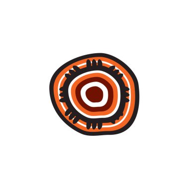 Aborjin sanat noktaları simge logo tasarımı resimlerini boyuyor