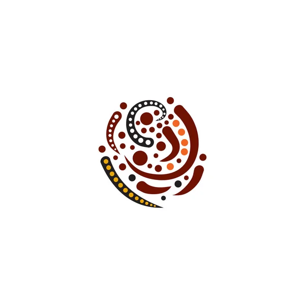 Ilustración de diseño de logotipo de icono de pintura de puntos de arte aborigen — Vector de stock